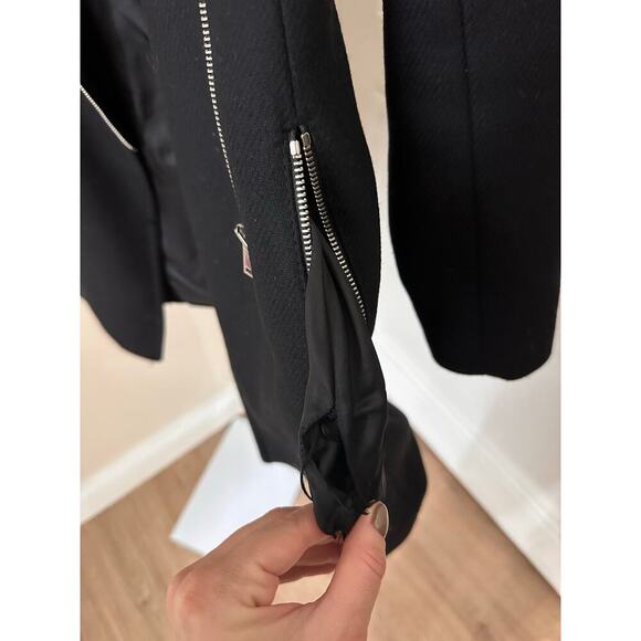 Zara Manteco Women Combined Biker Wool Coat Jacket 7825/744 Size Small - Picture 9 of 10